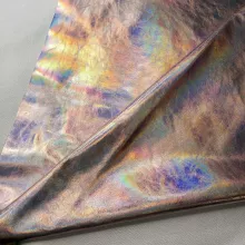 Кожа Голография металлик розовый