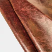 Кожа ПУЛЛ-АП, бордовый 437 С ВОСКОВОЙ ОТДЕЛКОЙ