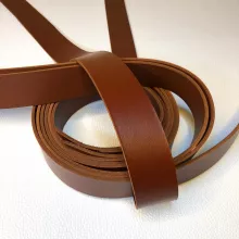 Кожа Ременная заготовка, двухсторонняя, коньяк 4,0+