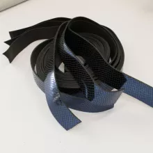 Кожа Ременная заготовка, змея, синяя 2,5