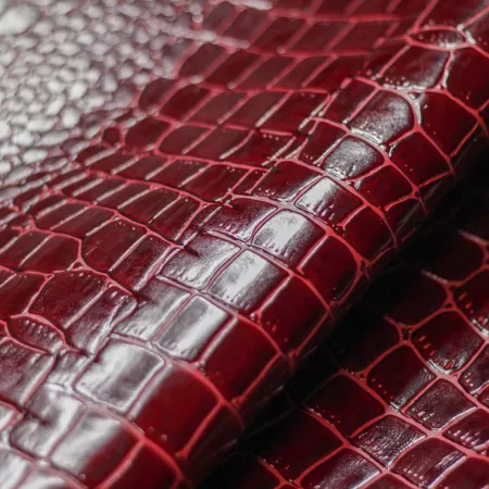 Кожа КРОКОДИЛ 4, бордо