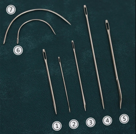 Кожа Набор игл для шитья, 7 шт в упаковке.