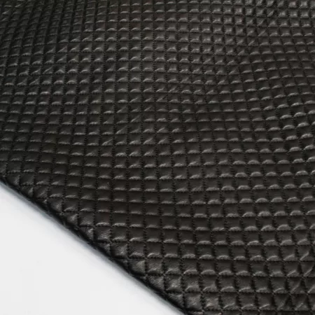 Кожа Овчина стеганая, черная-квадрат