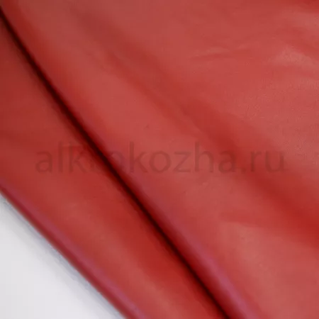 Кожа Овчина тёмно-красная, ЛЮКС