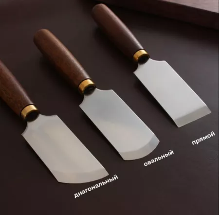 Кожа Шорный нож тип: овальный, высокоуглеродистая сталь, нож для раскроя, резки кожи(Премиум)