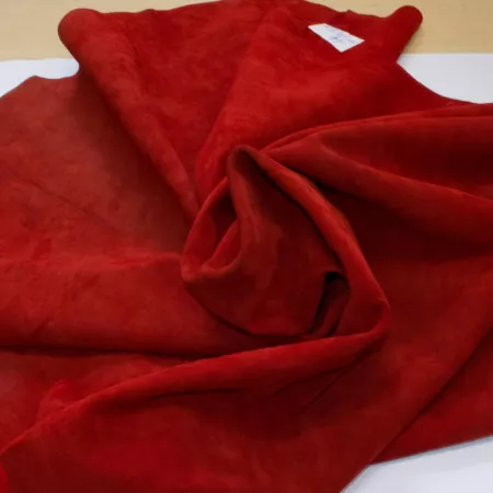 Кожа Спилок, подкладочный велюр (замша), красный