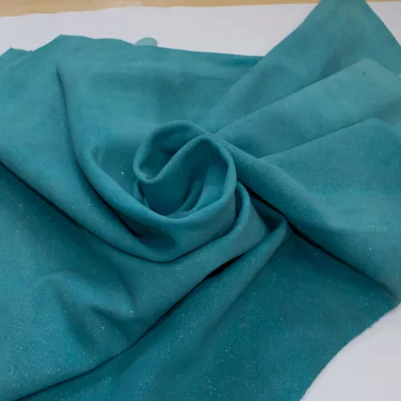 Кожа Спилок велюр (замша) кристалл, бирюзовый