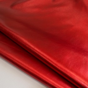 Кожа Галактика металлик красный